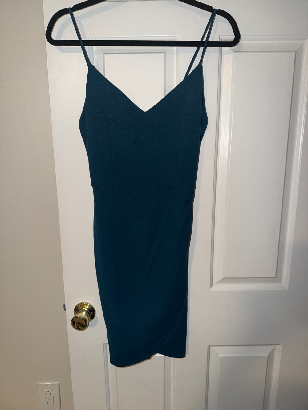 Lulu's Teal Spaghetti-Strap Midi Dress